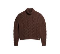Twisted knit polo top with chain for women Superdry Marron L