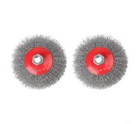 Twisted Knot Crimp Steel Wire Brush 2pcs 4.5 Inch 115mm for M14 Angle Grinder for Rust Removal Paint Stripping Wood Distressing Deburring and Scaling