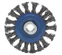 TWISTED KNOTTED WIRE WHEEL 115MM, M14 Spindle Thread, Twisted Construction for Quicker Material Remova, 1 in Pack