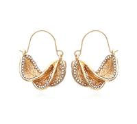 Twisted Leaf Earrings for Women, Cute Plant Leaf Earrings for Girls, Funny Leaf Statement Dangle Earrings Hypoallergenic, Spiral Leaf Drop Earrings, Bohemian Flower Leaf Earrings Studs Jewelry(Gold)
