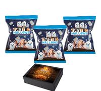 Twisted Mallows Strawberry Flavoured Jelly Filled Mallows 90g With Gift Box - Pack of 3 - Halloween Twisted Mallow Sweets
