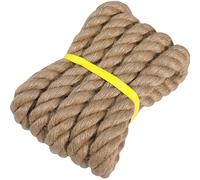 Twisted Manila Natural Jute Rope (1.5 Inch x 10 Feet) Thick Hemp Rope for Docks, Railings, Tree Climbing, Decorating