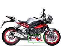 Twisted Melon British motorcycle Triple 675 2013-2015 Union flag colour belly pan graphics x 2 pieces