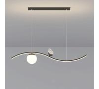 Twisted Metal LED Chandelier Pendant Lamp with Acrylic Butterfly Kit Ultra-Thin Aluminum Long Strip Hanging Fixture Linear Drop Suspension Lamps for Dining Room(Warm Light)