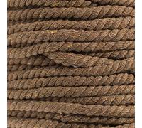 Twisted Natural Cotton Rope - 1/4 Inch - Brown - 10 Feet