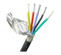 Twisted Pair Cable Shielded Wire， 5m Silicone Insulated Tinned Copper Shielded Sheathed Cable 9-22 AWG 2-8 Core(4 Cores 5meter,22 AWG 0.3MM)