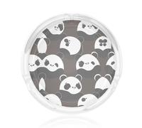 Twisted panda Round Glass Ashtray - Smooth Edges, Cigarette Holder, Easy to Clean