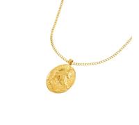 TWISTED PENDANT, Men's Ares Greek God Pendant Necklace, Gold Oval Pendant, Greek Mythology Jewellery Necklace For Men, 20" Cuban Chain (Gold)