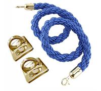 Twisted Post Ropes Wall Mounted, Hanging Barriers Rope with Hooks Kits, Stanchion Post Queue Hanging VIP Rope for Queue Divider Crowd Control Stanchion Rope(Blue B,2.2m/7.2ft/86.6in)