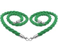 Twisted Queue Barrier Rope, 2 Pcs Hemp Stanchion with Silver Hooks, for Mall/School/Airports, 100/200/300/400/500 cm Long(450cm/177.1in)