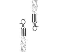 Twisted Queue Barrier Rope with Hook, for Traffic Cones/Parking Barriers, 2 Hanging Delineator Posts with Polished Hooks/White/150cm/5ft