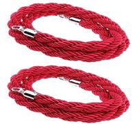 Twisted Queue Ber Rope - 8ft Red Nylon Bed nch Rope with Silver Hook for Crowd Control in Clubs, Hotels, Ban, Hospitals - and Slish