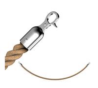Twisted Rope Barrier, 9.5m 1.2m 1.5m Hemp Braided Rope Queue Divider for Art Gallery Museum Ceremony Crowd Control Heavy Duty Obstacle Lines (Color : Gold Hook, Size : 1.2m (4ft)) (Silver)