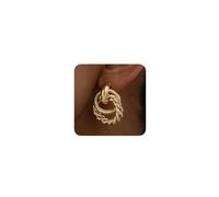 Twisted Rope Drop Hoop Earrings, Gold-Tone Statement Studs, Chunky Double Circle Design