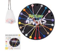 Twisted Rope Puzzle Game - Brainy Knots 10 Cord, Interactive Strategic Knot Untying Toy, Brain Strategy Rope Challenge, Board Puzzle Games Kids/Family Gathering/Birthday Gifts