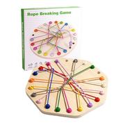 Twisted Rope Puzzle Game - Wooden 22.3x22.3x1.3cm Brain Teaser Board | Rope Untangle Game with Fine Motor Skills, Parent Child Play, Logic Training | Knot Puzzle Toy Kids Learning, Family Activities
