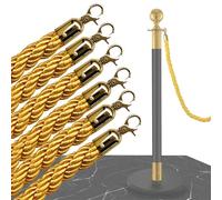 Twisted Rope Stanchions with Snap Hooks for Queue Divider and Hanging Cords, Durable and Versatile for Crowd Control and Event Management