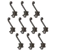Twisted Scroll Hat & Coat Hook - W40mm x H125mm - Black - Pack of 10 Hammer and Tongs Black 1000mm x 1000mm