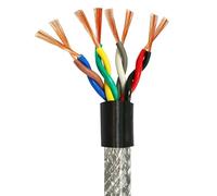 Twisted Shielded Wire Signal Cable 24 22 20 18 17 15 AWG Channel Audio 4 6 8 10 12 16 Core UL2547 Communication Line(8core,5M_0.75MM 18AWG)