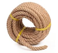 Twisted Sisal Rope 3/4 Inch x 100Ft, Natural Jute Rope for Crafts Heavy Duty Multipurpose for Swing Bed, Camping, Tug of War, Docks, DIY Projects.