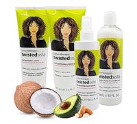 Twisted Sista Stylish Curly Hair Products - Hair Care Bundle of 4 - Curl Activator Cream, Conditioner, Curl Perfection Gel & Curl Spray with Coconut Oil, Almond Oil & Avocado. Beauty Products