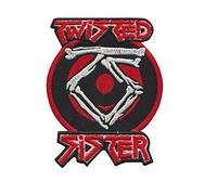 Twisted Sister Silver Red_1 Patch Badge Embroidered Iron on Applique Souvenir Accessory