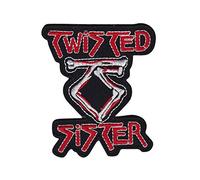 Twisted Sister Silver Red Patch Badge Embroidered Iron on Applique Souvenir Accessory