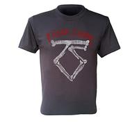 Twisted Sister T-Shirt Logo Rock Band Retro Men T-Shirt Charcoal Gray L