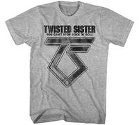 Twisted Sister You Can't Stop Rock N Roll Men's T-Shirt Glam Concert G2 Grey 3XL