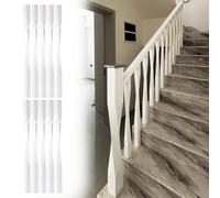 Twisted Solid Wood Stair Balusters White, Indoor Stair Railing Spindles 37 Inch, Contemporary Staircase Spindles Bundles Handrail Parts(10pcs)