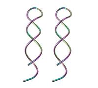 Twisted Spiral Earrings for Women Stainless Steel Thread Dangle Minimalist Jewelry Linear Earrings for Women Dangling Rings, フリーサイズ