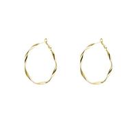 Twisted spiral large circle copper ear buckle, simple metal circle earrings, versatile temperament accessory, suitable for commuting women, daily dressing, dating gift giving crowd