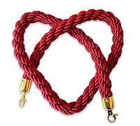 Twisted Stanchion Rope 13ft for Crowd Control Easy Install Barrier Rope with Hook for Theaters Grand Openings & Museums - Durable &Solution