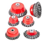 Twisted Steel Wire Wheel Quick Rust Clean Flat Cup Angle Grinder Brush Strong Paint Remove Rotary Twist Knot Deburring(Gold)