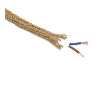 twisted textile wire, Copper Hemp Rope Electrical Wire 2x0.75mm2 300V Beige(20meters)