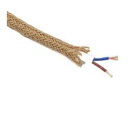 twisted textile wire, Copper Hemp Rope Electrical Wire 2x0.75mm2 300V Beige(5meters)