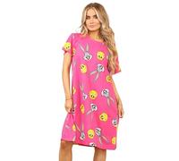 Twisted Thread Official Looney Tunes Bugs Bunny & Tweety Ladies Nightshirt, 100% Cotton, Oversized Sleep Dress, Pink, Short Sleeve, Graphic Print, Women's Nightie, Nightdress (8-10 (S))