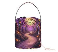 Twisted Trees Halloween Path Crochet Storage Yarn Holder Crocheting with Holes Yarn Tote for Knitting Tools Travel Accessory