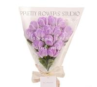 Twisted Tulip Bouquet DIY Craft Kit Flexible and Soft Flower Decoration for Weddings, Birthdays, and Seasonal Celebrations (purple)