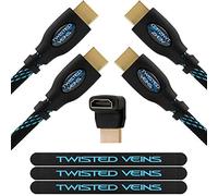 Twisted Veins HDMI Cable, 25ft, 2-Pack, Premium HDMI Cord Type High Speed with Ethernet, Supports HDMI 2.0b 4K 60hz HDR Except With Apple TV 4K and XBOX One X Where it Only Supports 4K 30hz HDR