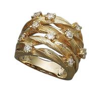 Twisted Vine Ring Promise Ring Gold Twist Cross Zircon Ring Yellow Gold Color Wide Multi Ring Zirconia Bird's Nest for Women Statement Engagement Ring Gold Plated Ring Size O