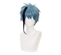 Twisted-Wonderland Floyd Jade Black Blue Mixed Short Heat Resistant Synthetic Hair Carnival Halloween Cosplay Wig + Wig Cap Floyd
