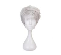 Twisted Wonderland Kalim Al-Asim Cosplay Short Silver Wig + Wig Cap Synthetic Hair Halloween Party Props Men Women