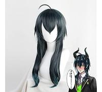Twisted-Wonderland MALLEUS DRACQMA Perücken Cosplay Kostüm Blau gemischte lange hitzebeständige Kunsthaarperücke Pelucas