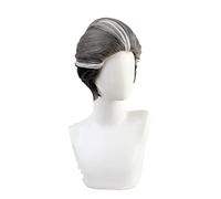 Twisted Wonderland Mozus Trein Cosplay Short Black Gray White Mixed Color Heat Resistant Synthetic Hair+ Wig Cap Halloween