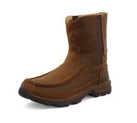 Twisted X Men’s 8″ Pull-On Hiker Boot - Soft Toe Western Boots with Full-Grain Leather Vamp, Distressed Saddle & Saddle, 5 UK