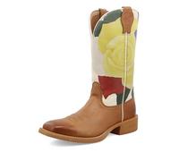 Twisted X Women's 11" Tech X Boot, Wide Square Toe with CellStretch and Tech X, Indian Tan & Yellow Rose, 4 UK Wide