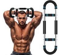 Twister Arm Trainer, 66-110lb Adjustable Bar, Chest Shoulder Arm Workout Equipment, Portable Detachable Upper Body Fitness Machine for Exercise (Blue)