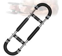 Twister Arm Trainer, Chest Exerciser, 3 Levels Adjustable Resistance 30-50lb, U-Shape Steel Frame, Foam Handles, Portable Full-Body Workout Equipment for Men, Thigh Master Function(Gray)