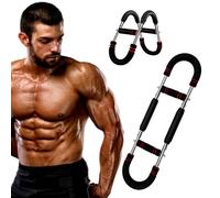 Twister Arm Trainer, Chest Exerciser for Men,Power Twister Bar with 3 Resistance Level ,Adjustable Forearm Strengthener Portable Spring Resistance for Home Workout Equipment (Black+Red, 70-110lb)